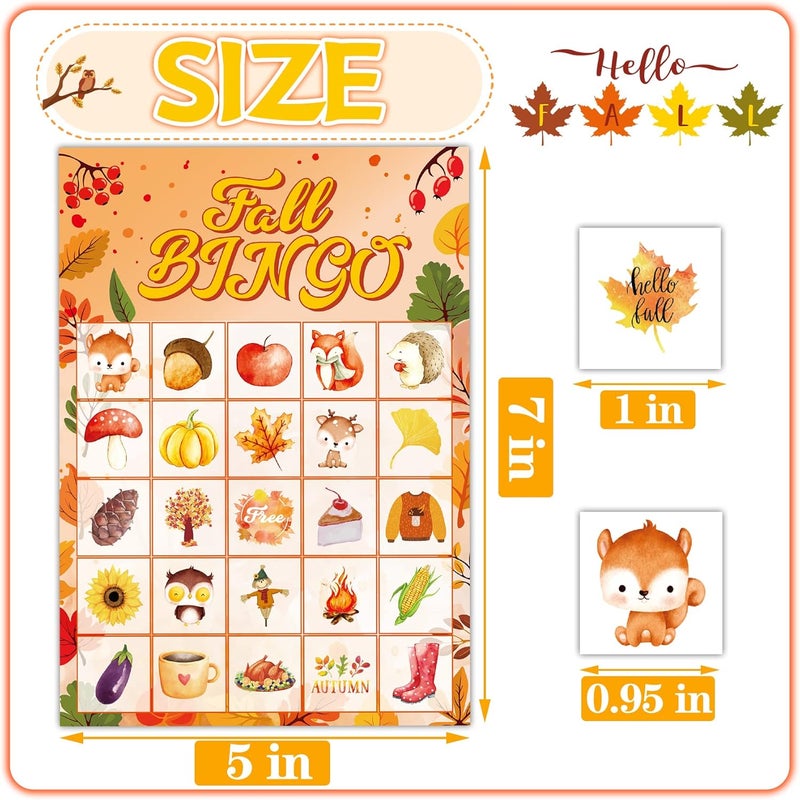 Joy Bang Fall Festival Games, Fall Bingo Cards for 24 Players Harvest Game Fall Crafts for Kids Adults Autumn Thanksgiving Party Favors Supplies Activities for Kids Family Classroom - Image 3